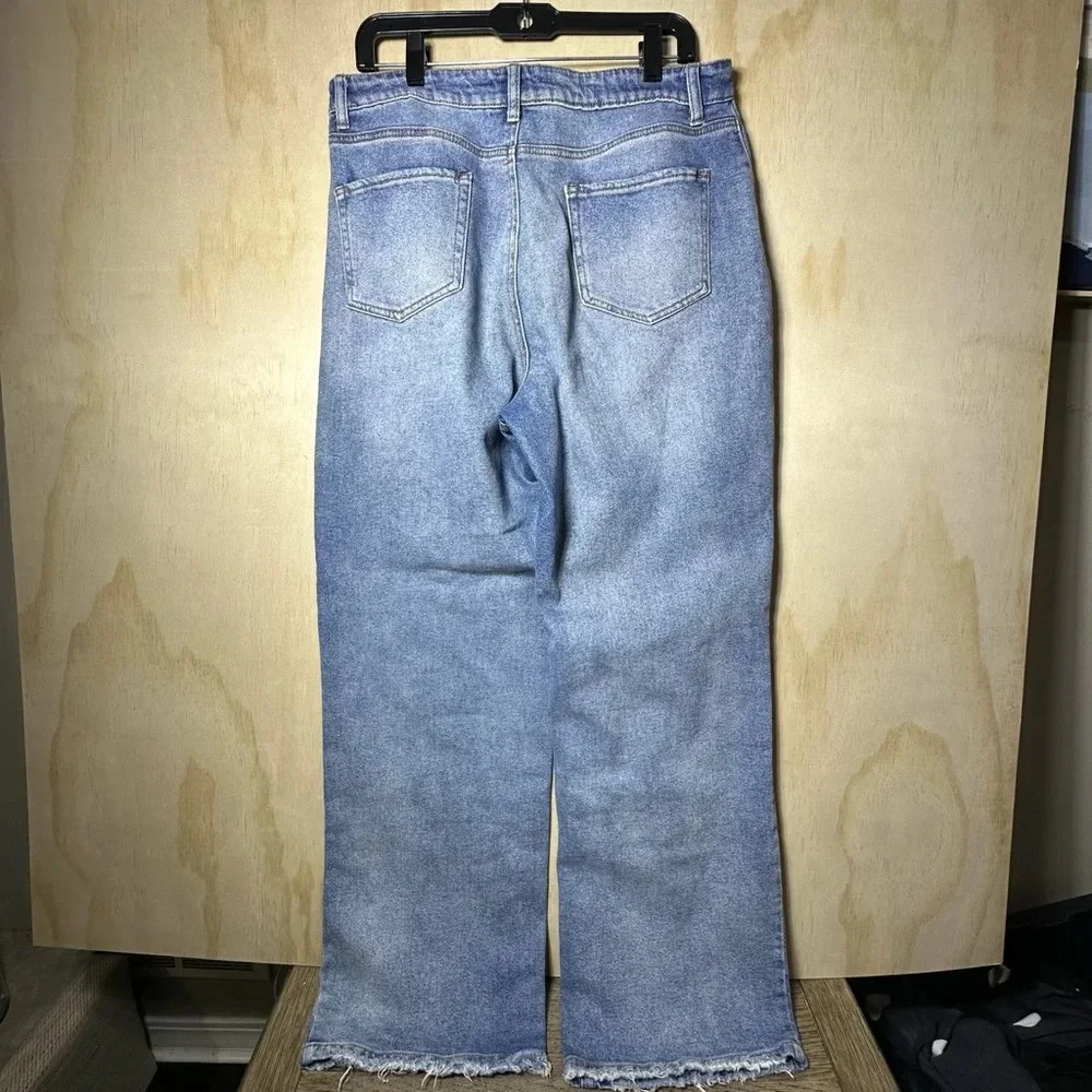 SO Super High Rise Wide Leg Jeans with Distressed Vintage Style Size 15 - Picture 8 of 10